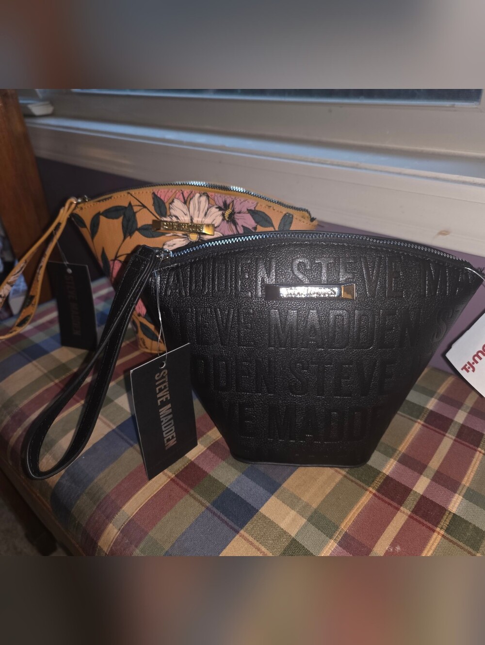 Steve Madden Embossed Black Wristlet - NWT